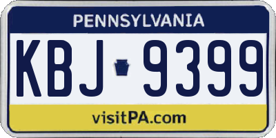 PA license plate KBJ9399
