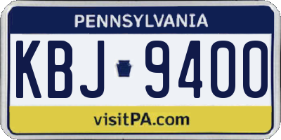 PA license plate KBJ9400