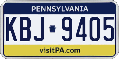 PA license plate KBJ9405