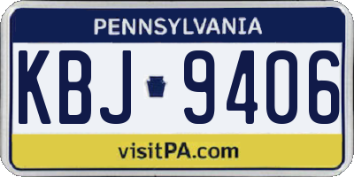 PA license plate KBJ9406