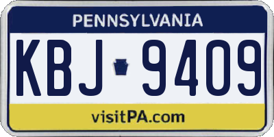 PA license plate KBJ9409