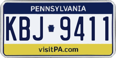 PA license plate KBJ9411