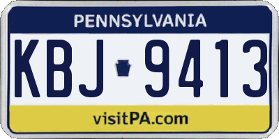 PA license plate KBJ9413