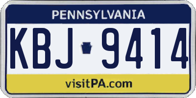 PA license plate KBJ9414