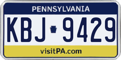 PA license plate KBJ9429
