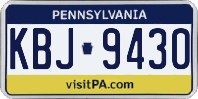 PA license plate KBJ9430