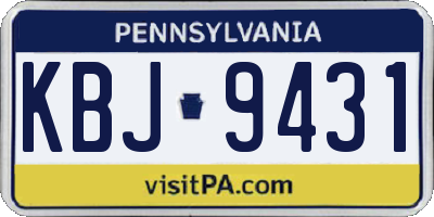 PA license plate KBJ9431