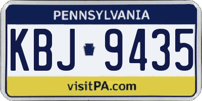 PA license plate KBJ9435