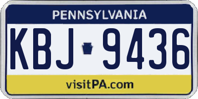 PA license plate KBJ9436