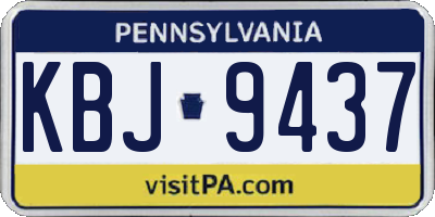 PA license plate KBJ9437