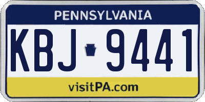 PA license plate KBJ9441
