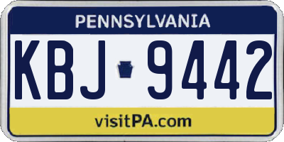 PA license plate KBJ9442