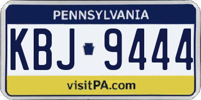 PA license plate KBJ9444