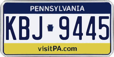 PA license plate KBJ9445