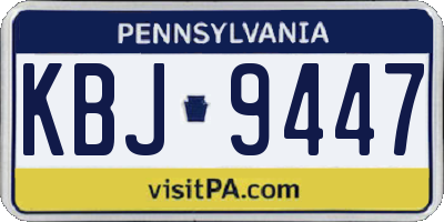 PA license plate KBJ9447