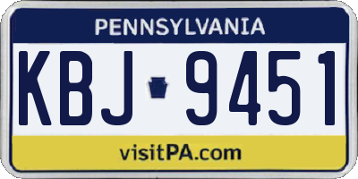 PA license plate KBJ9451