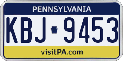 PA license plate KBJ9453