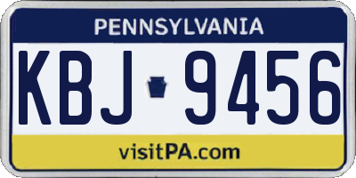 PA license plate KBJ9456