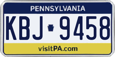 PA license plate KBJ9458