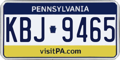 PA license plate KBJ9465