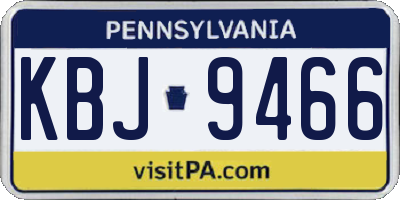 PA license plate KBJ9466