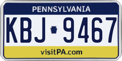 PA license plate KBJ9467