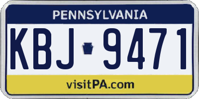 PA license plate KBJ9471
