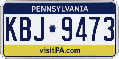 PA license plate KBJ9473