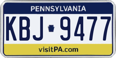 PA license plate KBJ9477