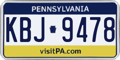 PA license plate KBJ9478