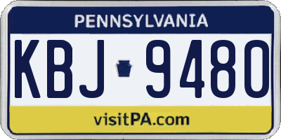 PA license plate KBJ9480