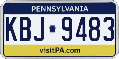 PA license plate KBJ9483