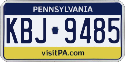 PA license plate KBJ9485