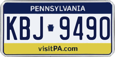 PA license plate KBJ9490