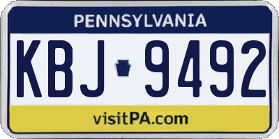 PA license plate KBJ9492
