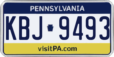 PA license plate KBJ9493