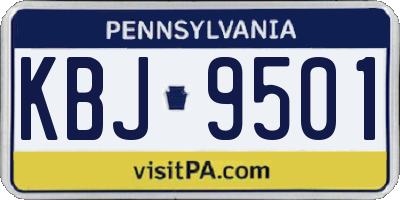 PA license plate KBJ9501