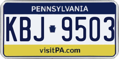 PA license plate KBJ9503