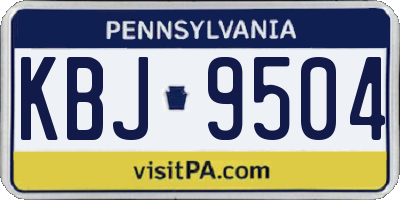 PA license plate KBJ9504