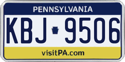 PA license plate KBJ9506
