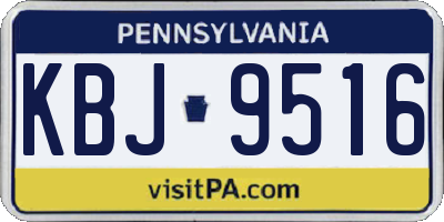 PA license plate KBJ9516