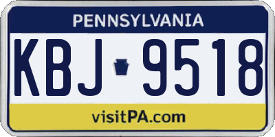 PA license plate KBJ9518