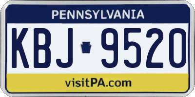 PA license plate KBJ9520
