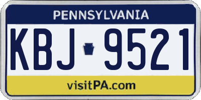 PA license plate KBJ9521