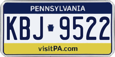 PA license plate KBJ9522