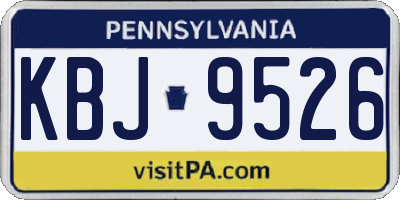 PA license plate KBJ9526