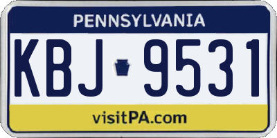PA license plate KBJ9531