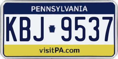 PA license plate KBJ9537