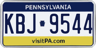 PA license plate KBJ9544