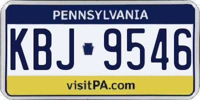 PA license plate KBJ9546